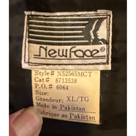 New Face Coat Mens XL Nylon Jacket Navy Black Red Insulated Vtg Y2K Colorblock - Picture 4 of 6